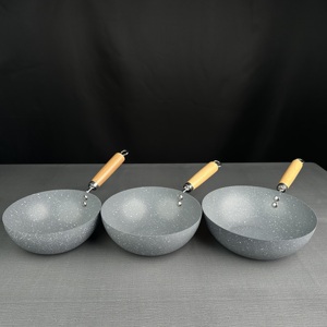 <span class=keywords><strong>Wok</strong></span> para freír antiadherente <span class=keywords><strong>de</strong></span> mármol <span class=keywords><strong>de</strong></span> alta calidad, duradero y fácil <span class=keywords><strong>de</strong></span> limpiar, versátil para cocinar, entrega rápida - Product Image 1