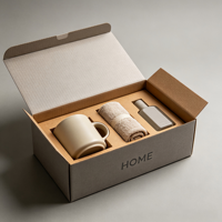 Boîte d'expédition personnalisée en kraft avec insert découpé pour coffret cadeau d'articles ménagers