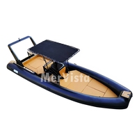 Bateau pneumatique rigide de luxe en aluminium RIB 860 28 pieds à double fond profond Patrouille Aviron Hypalon