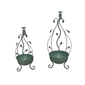 Lot de 2 supports pour chariots de jardin intérieur/extérieur en métal support pour plantes Style parisien support de pots de fleurs idéal pour la maison jardin patio - Product Image 4