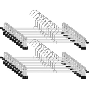 Perchas de metal para hotel, fábrica, al por mayor, económicas, para hombre, de alta resistencia, ultrafinas, ahorradoras de espacio, para lavandería, faldas, pantalones, con clip, individuales, para cocina - Product Image 1