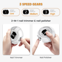 Lime à ongles électrique avec écran LCD, 3 vitesses, kit de soin des ongles rechargeable, polissage, manucure, pédicure pour la famille, le salon, le spa