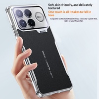 Étui de protection pour appareil photo en métal pour Xiaomi Redmi K90 Pro Max 5G pour K90, coque de protection antichoc en cuir PU de luxe électroplaqué