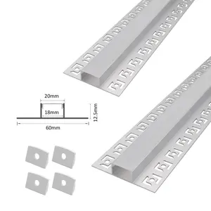 Commercio all'ingrosso della fabbrica 106 cartongesso in alluminio profilo 60*13mm gesso argento Bar alluminio Led