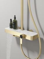 Ensemble de système de mitigeur de douche à effet pluie en laiton robinet de douche piano à eau chaude et froide or brossé et or rose ect plusieurs couleurs