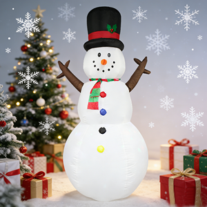 Nouvelles décorations de Noël : Lanternes et modèles de bonhommes de neige en polyester 190T imperméables de 2,4 m pour jardins et fêtes – Direct Usine - Product Image 2