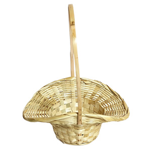 Handmade Bamboo <b>Woven</b> <b>Basket</b> Round Shape With Thickened Handle For Flower Pot Living Room Decor - Product Image 1
