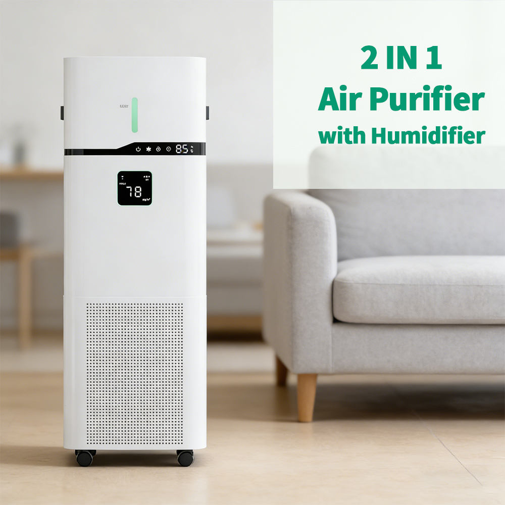 Portable Smart APP Remote Control 2 in 1 Humidifier HEPA Air Purifier with Negative Ion UV for Home Large Rooms