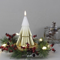 Véritable Cire Or Véritable Flamme 3d LED Scintillement Électrique Arbre de Noël Bougie Pour Mariage Décoration Maison