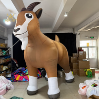 Sculpture gonflable personnalisée de chèvre de dessin animé pour événement promotionnel hors ligne de marque laitière, installation artistique gonflable de l'année du Zodiaque