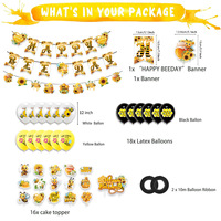 Decoraciones de Cumpleaños con Temática de Abejas, Pancarta de Feliz Cumpleaños, Adorno para Cupcakes de Abeja, Globo, Abeja Amarilla, Artículos para Fiestas de Baby Shower