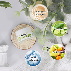 Crema de Ojos de colágeno y ácido hialurónico orgánico Mascarilla de hoja de pepino Vegano para aliviar bultos Arrugas Círculos oscuros Hinchazón - Product Image 5