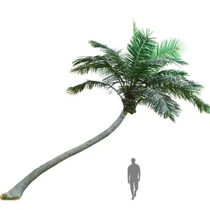 Palmeira artificial grande para decoração ao ar livre, folhas grandes de coqueiros artificiais para venda, árvore falsa