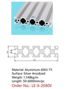 Profilé d'extrusion Rail linéaire Standard en aluminium anodisé européen NOIR 2080 V-slot pour imprimante 3D CNC Carré en alliage - Product Image 4