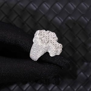 Customized Men's <b>Ring</b> White Gold Plated S925 Sterling <b>Silver</b> With Vvs Moissnaite baguette <b>Ring</b> Cuban <b>Cross</b> <b>Ring</b> - Product Image 5