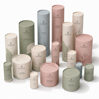 Coffret cadeau cosmétique de luxe personnalisé, emballage circulaire à double couche, tubes en carton biodégradable imbriqués