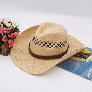 2020 Newset Summer Western Dyed Raffia <b>Fedora</b> Cowboy Hats Raffia <b>Straw</b> Hats in Bulk - Product Image 2
