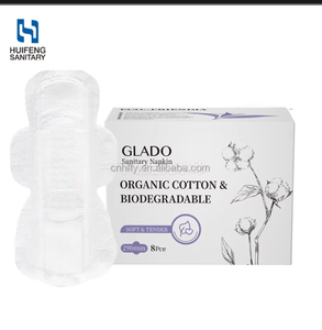 Serviettes hygiéniques jetables pour femmes en coton biologique ultra-minces, haute absorption, avec ailettes et protection anti-fuites, pour usage nocturne - Product Image 2