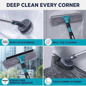 Kit de nettoyage DOOSO 7 en 1 avec balai, serpillière, raclette, brosse, ensemble portable et écologique en <span class=keywords><strong>microfibre</strong></span> pour la maison, la voiture, les fenêtres et les sols - Product Image 2