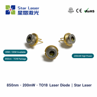 Diodo Láser Infrarrojo QSI QL85R6S 850nm 200mW TO18 5.6mm LD para Sensor de Movimiento, Visión Nocturna, Escaneo 3D, Pin D