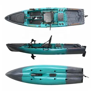 釣り用の単一電動モーターカヤックペダルドライブカヤックカヌーは、トップカヌーカヤック手漕ぎボートlldpe素材に座ります