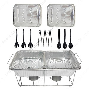 Rectangular Wire Food Warmer <b>Rack</b> For Buffet Hotel Family Gathering Silver Iron 590X320X210MM - Product Image 2