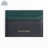 Dompet Kartu Bisnis Minimalis Tipis Anti-RFID Kulit Mewah Modis dengan Logo Cetak Kustom