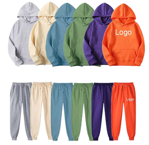 Ensemble de survêtement décontracté d'hiver pour homme en polyester épais 100 %, avec broderie de logo personnalisée, design ample et de haute qualité - Product Image 1