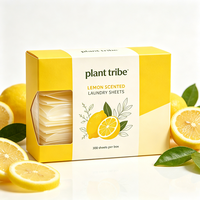 Feuilles de lessive parfumées au citron, ultra-fines, portables, élimination des taches tenaces, parfum frais d'agrumes longue durée