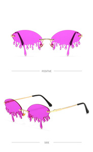 Lunettes à monture 2023 goutte d'eau femmes nuances à la mode surdimensionné une pièce orange lunettes de soleil mode nouvelles lunettes de soleil - Product Image 3