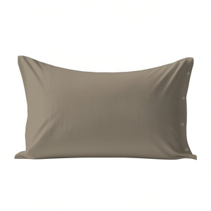 Pillowcase 100% Cotton Taupe Italian Size 50x80cm - Product Image 3