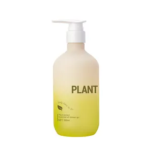 Garrafa de shampoo PET 500ml de cor transparente garrafa cilíndrica de plástico para gel de banho que muda gradualmente de cor