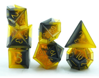 Dés à facettes jaunes en résine pour accessoires de jeu D&D