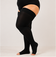 Chaussettes de compression grande taille 20-30 mmHg pour femmes et hommes, hauteur cuisse, pour petites varices, caillots sanguins, arthrite