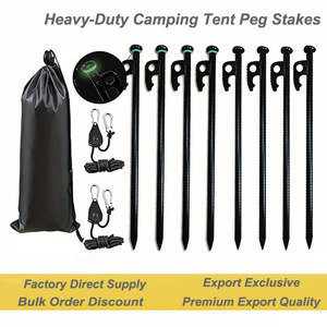 Estacas de Acero Resistentes <span class=keywords><strong>para</strong></span> Exteriores, Estacas de Metal Negras <span class=keywords><strong>para</strong></span> Tiendas de Campaña, Lonas y Toldos, Irrompibles e Inflexibles - Product Image 4