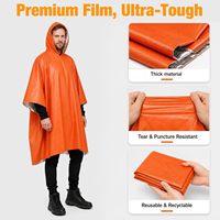 Convient à tous les types de corps, poncho de survie en Mylar unisexe pour adultes, réutilisable pour la randonnée et le camping en plein air