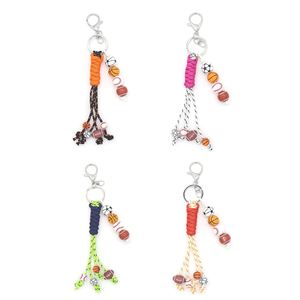 Promotion Sport Woven Key <b>Chains</b> Custom Colorful Braided <b>Rope</b> with Baseball Football Charms Purse Charms Toy for Bag - Product Image 6