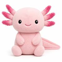 Peluche Axolotl Personnalisée Rose Mignonne avec Branches Respirantes Dégradées, Vente Directe Usine, Idéale Cadeau pour Enfants