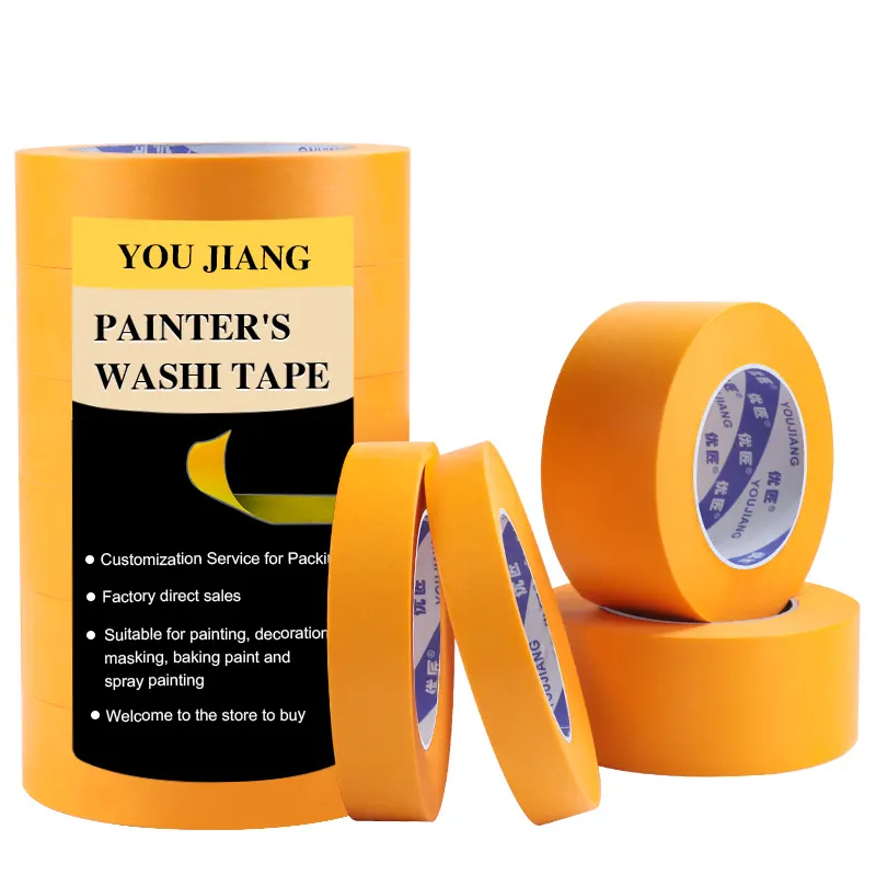 Youjiang Water Acryl Japanse Decoratieve Printer Oranje Zelfklevende Washi Papieren Tape