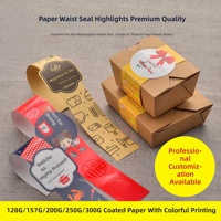 Bande de ceinture en papier personnalisée imprimée, en carton blanc, avec logo, pour boîte à emporter, emballage cadeau, décoration et scellage