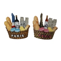 Aimants de réfrigérateur 3d paris pour pain de vin personnalisé Aimant de réfrigérateur panier tour Eiffel Aimants de réfrigérateur souvenirs pour les pays