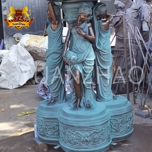 Yaşam boyutu bronz figür çeşme aslan kafası dört mevsim bayan oymalar bronz çeşme - Product Image 6