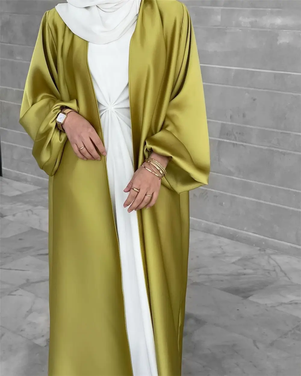 Moslim Vrouwen Gebedsjurk Voorkant Open Vest Abaya Dubai Mouwloze Jurk Meisje Islamitische Kleding