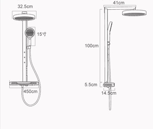 Ensemble de robinetterie de douche thermostatique intelligente Yake avec LED, design moderne brossé, fonction pluie et massage, <span class=keywords><strong>grand</strong></span> rangement, valve entièrement en céramique, pour extérieur et hôtels - Product Image 3