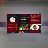 Panneau de menu numérique suspendu ultra étroit personnalisé écran d'affichage de menu publicitaire pour les restaurants de restauration rapide