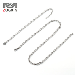 Zogxin Stainless Steel O-Shaped Embossed Chain For Necklace Making 304 Metal Jewelry Finding Component - Product Image 1