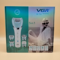 Kit de toilettage Vgr V-703, rasoir électrique professionnel lavable pour femme, 5 en 1, tondeuse à nez électrique, rasoir corporel