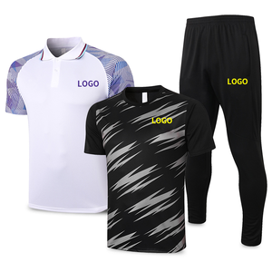 Tuta da corsa in poliestere personalizzata da uomo da allenamento da calcio T-shirt <span class=keywords><strong>Slim</strong></span> Fit a due pezzi + pantaloni tuta da calcio - Product Image 4