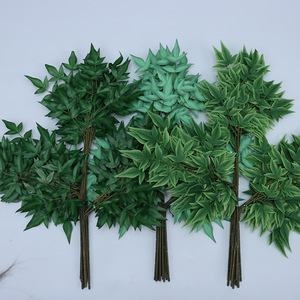 Ramas Artificiales de Nandina Domestica, Hojas Verdes, Decoración de Flores de Seda para Proyectos de Paisajismo - Product Image 3