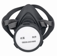 Masque respiratoire KN95 à charbon actif pour la moitié du visage, filtre à disque central GB2626, masque anti-poussière réutilisable avec sangle de tête, protection professionnelle
